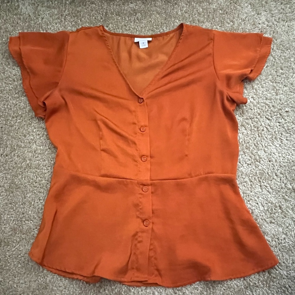 Liz Claiborne Women's Peplum Button-Up Blouse